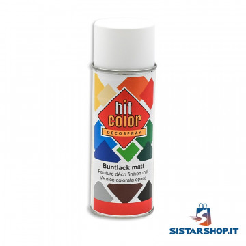 Hit Color Vernice Spray Effetto Opaco Bianco 400 ml