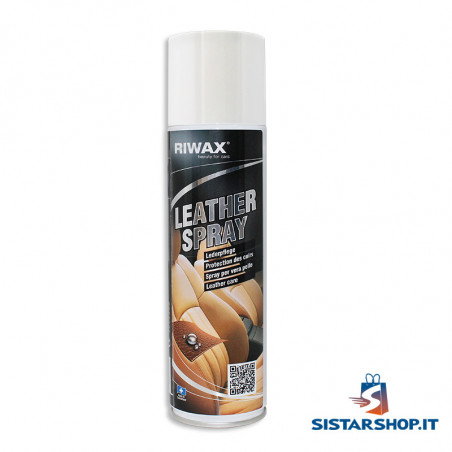 Leather Spray Riwax ravvivante ed  idrorepellente per gli interni dell'auto in pelle